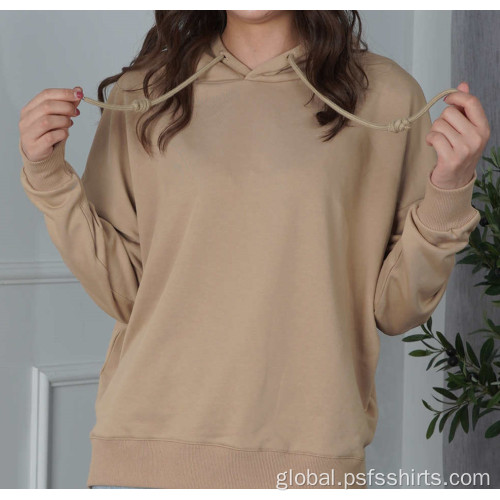 Round Neck Loose Hoodies Loose Hoodies with Solid Color Factory